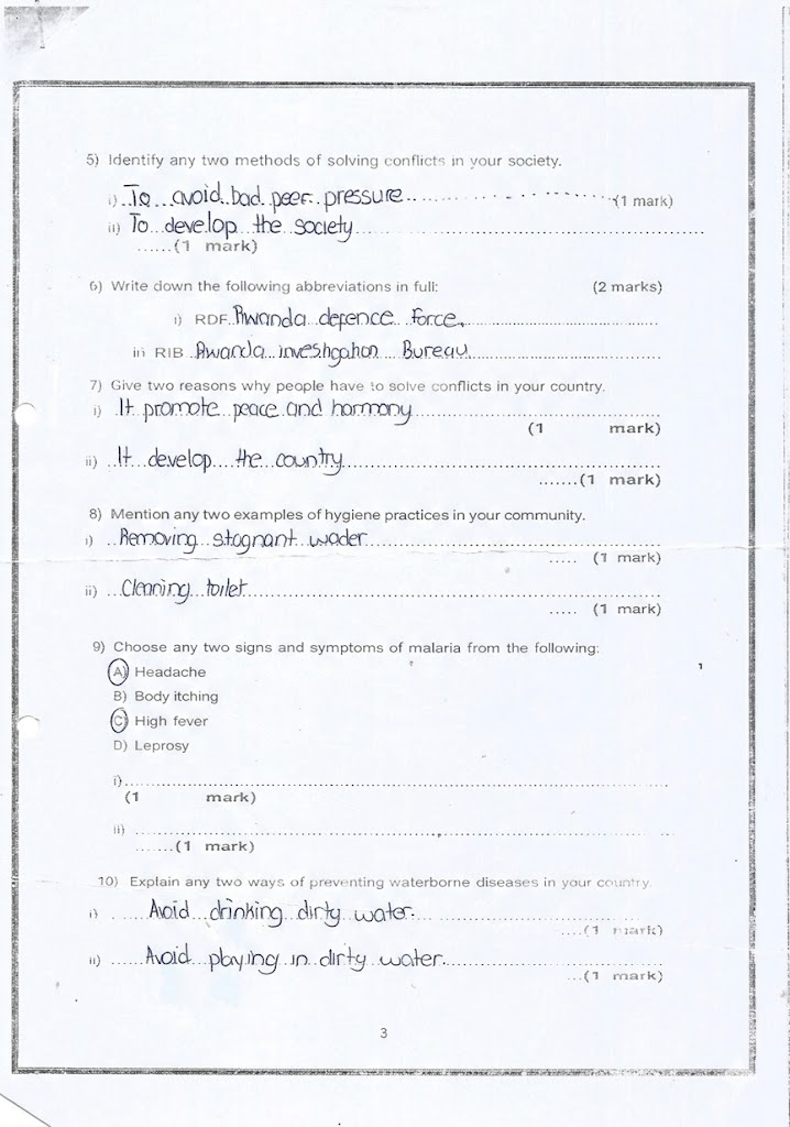 A real handwritten exam answer sheet marked by MarkEase: green ticks on correct answers, an amber half-tick on a partially correct one
